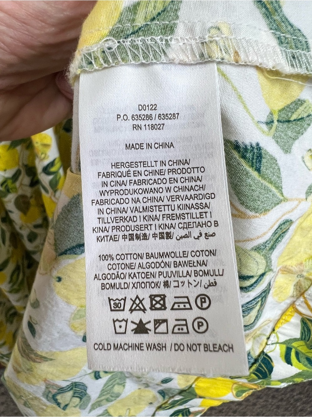 Boden Lemon Vine Print Smocked Maxi Dress Size 4 Yellow Green Ivory - Picture 9 of 10
